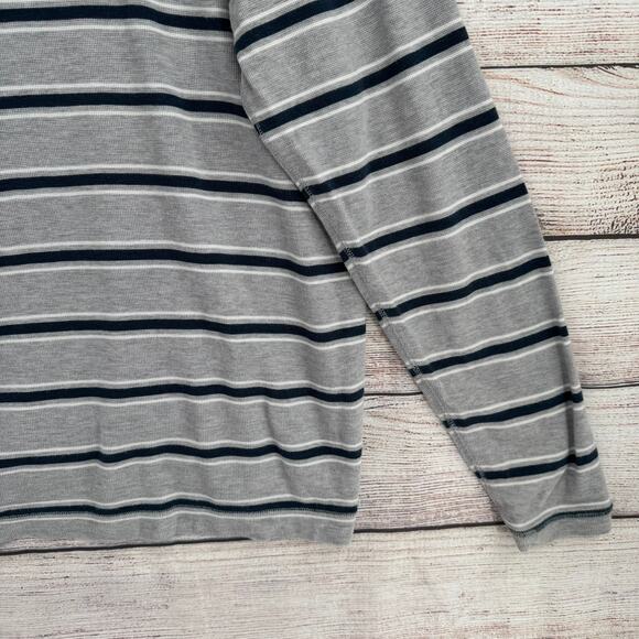 QuikSilver Striped Knit Long Sleeve Thermal Shirt Mens XXL Gray Blue Waterman - Picture 13 of 13